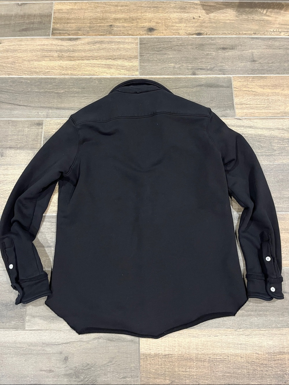 LIKE NEW FRANK & EILEEN Eileen Relaxed Terry Button-Up Shirt Black Size Small - Picture 5 of 8